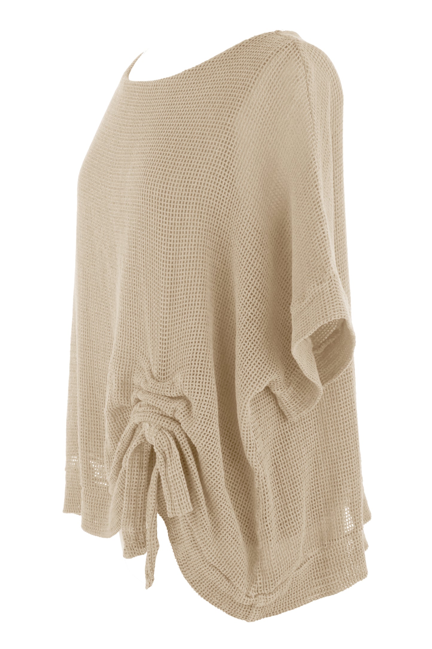 Tie Ruched Detail Mesh Top