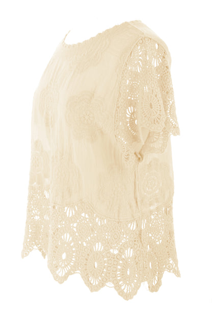 Crochet Trim Cotton Top