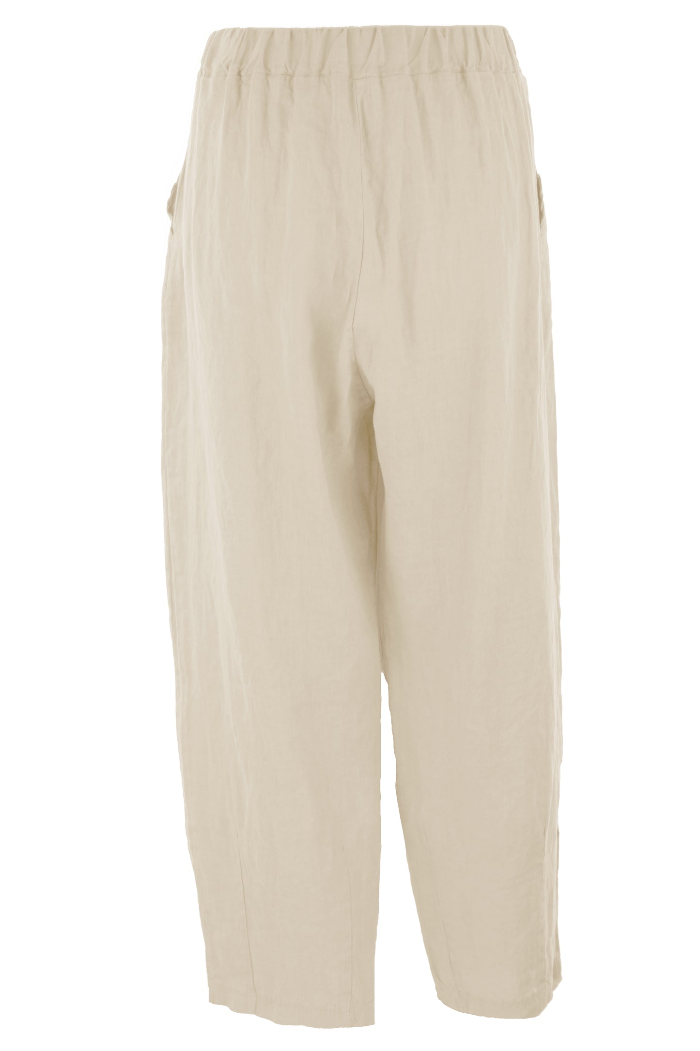 Pintuck Tapered Leg Linen Trouser