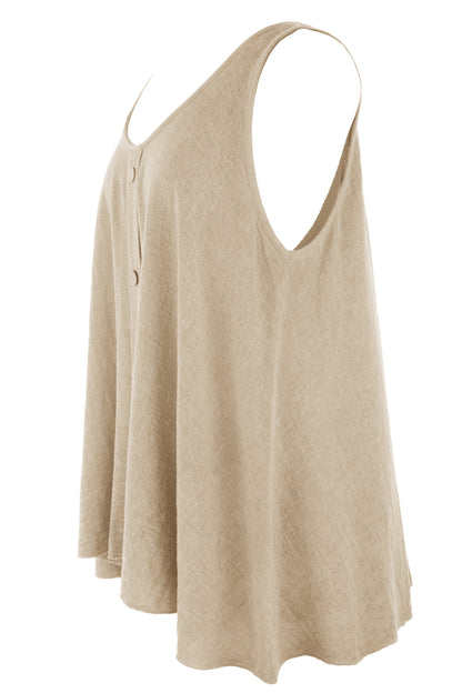Button Detail Teabag Vest