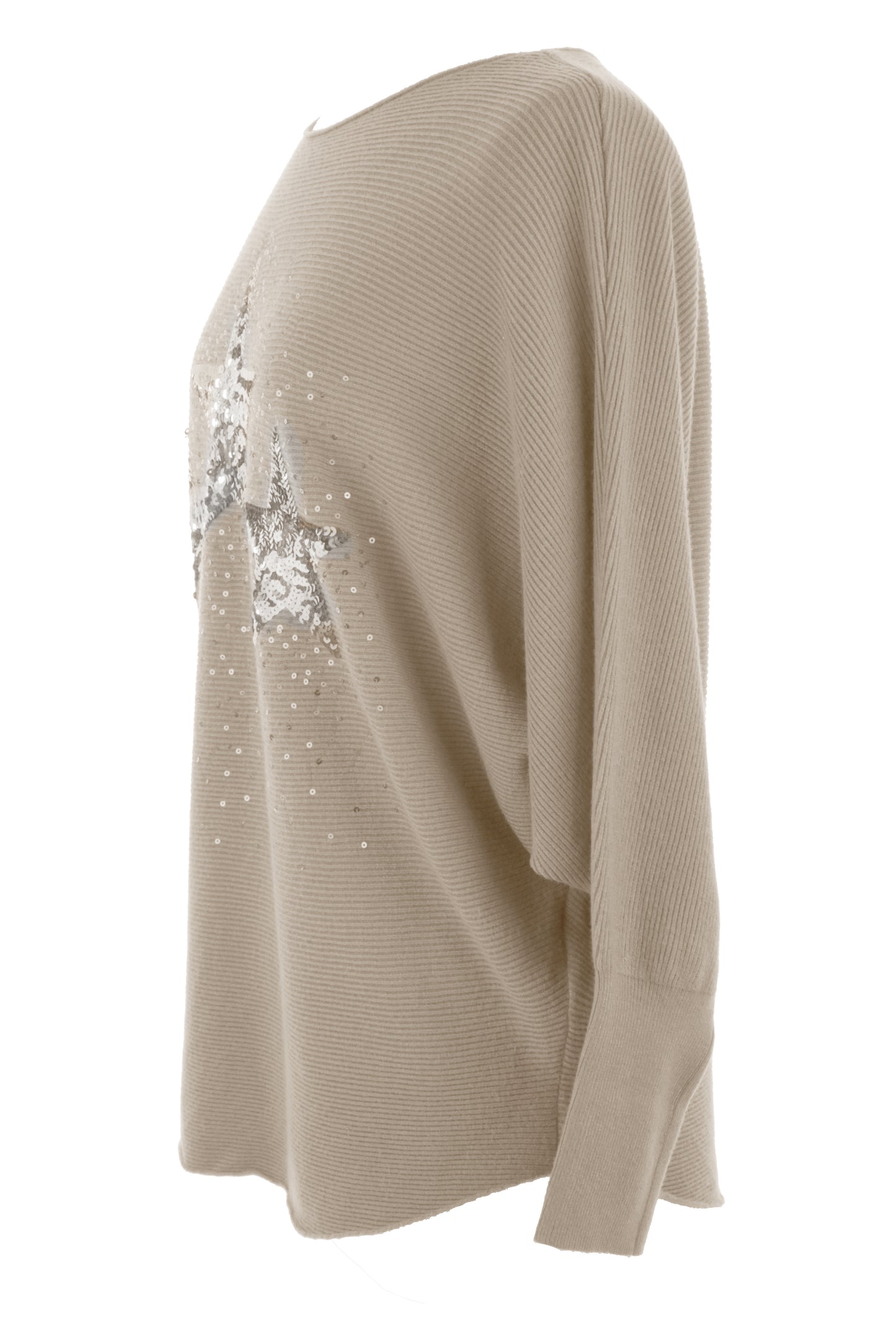 3 Sequin Star Ribbed Jumper