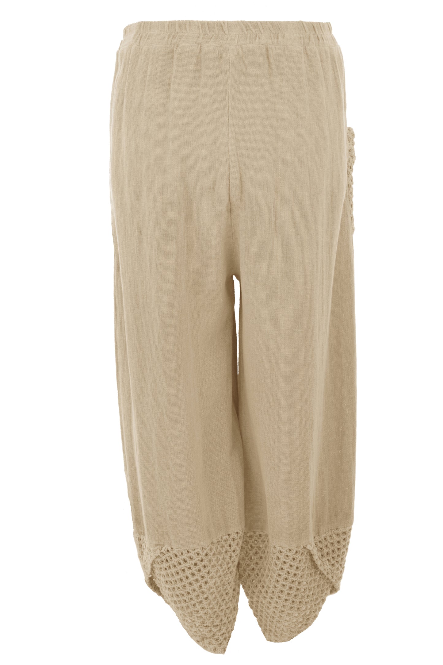 2 Crochet Pocket Barrel Leg Teabag Trouser
