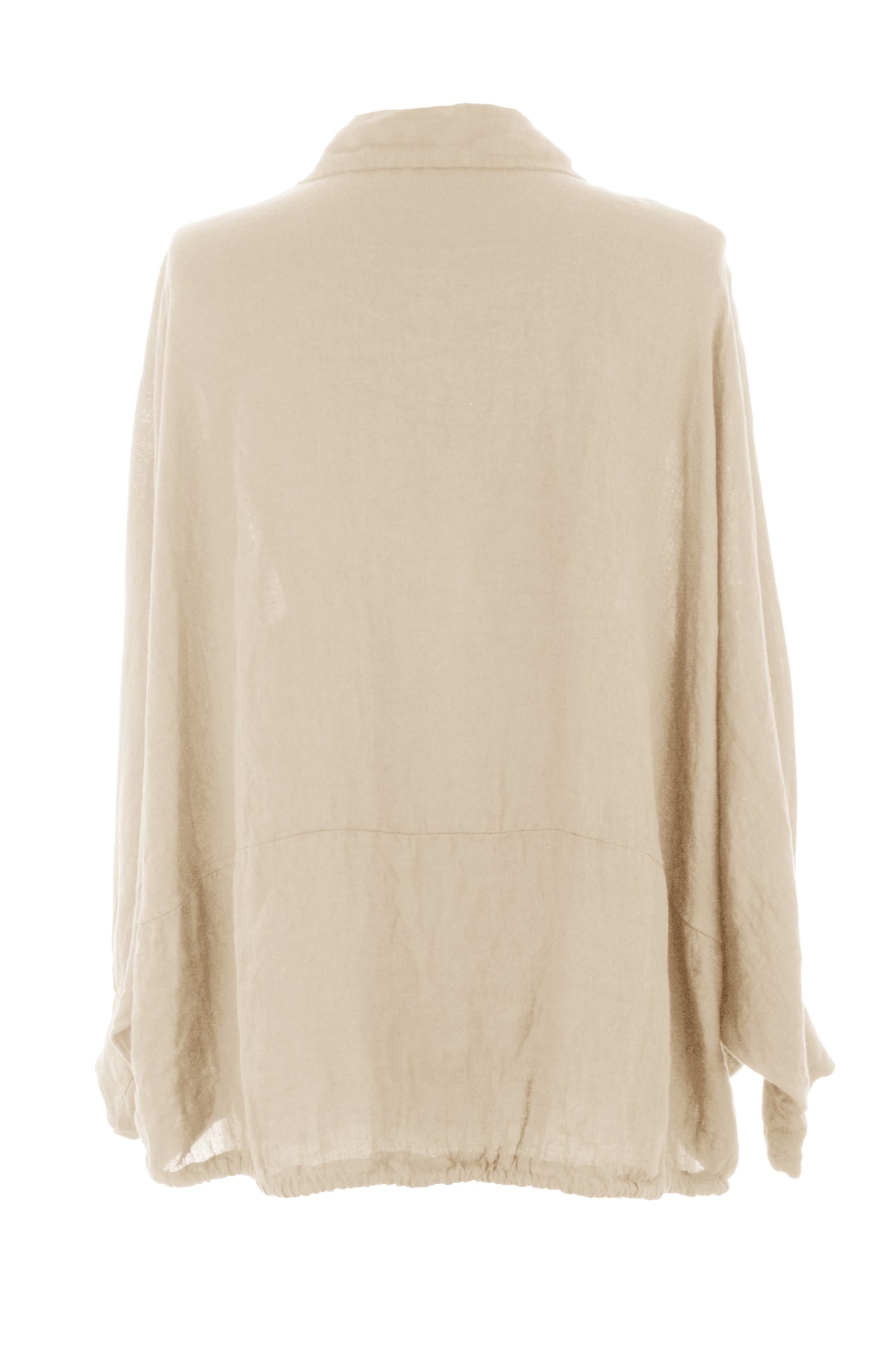 Drawstring Hem Linen Shirt