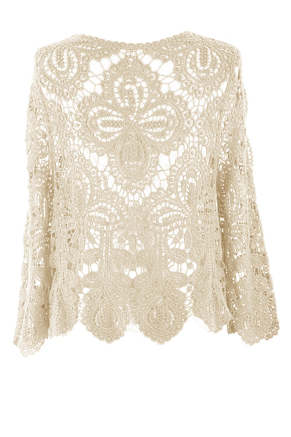 Tie Front Crochet Cardigan
