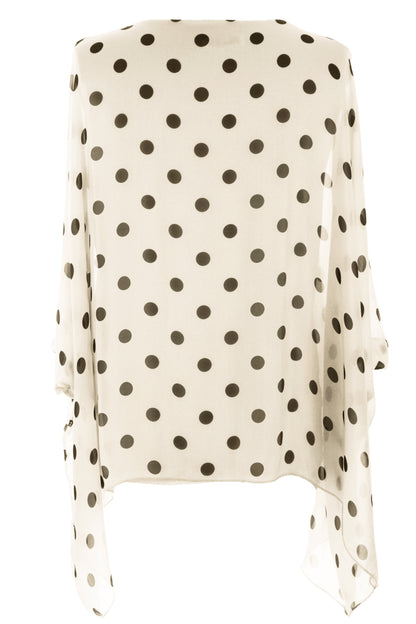 Polka Dot Flowy Silk Top