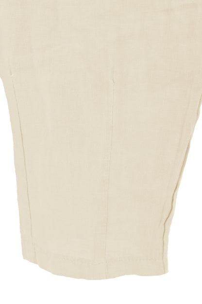 Pintuck Tapered Leg Linen Trouser