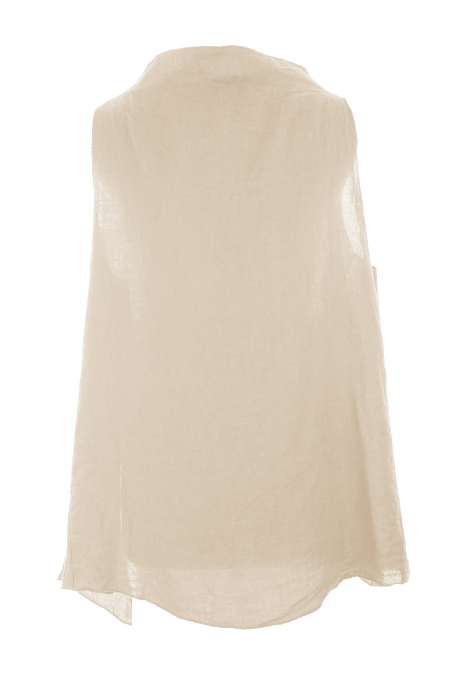 Sleeveless Cowl Neck Linen Top