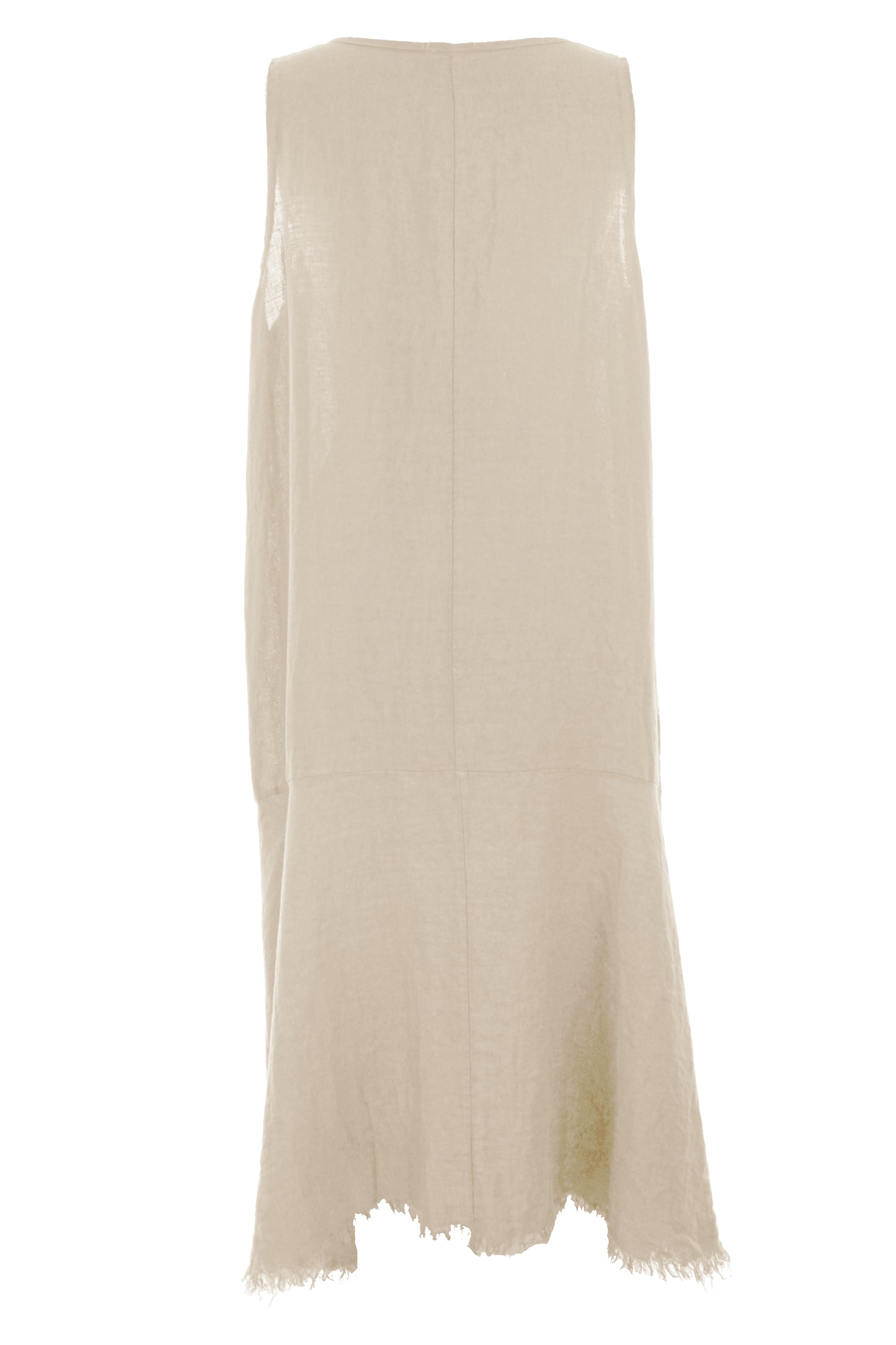 Sleeveless High Low Linen Tunic