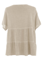 Load image into Gallery viewer, Button Tiered Linen Top
