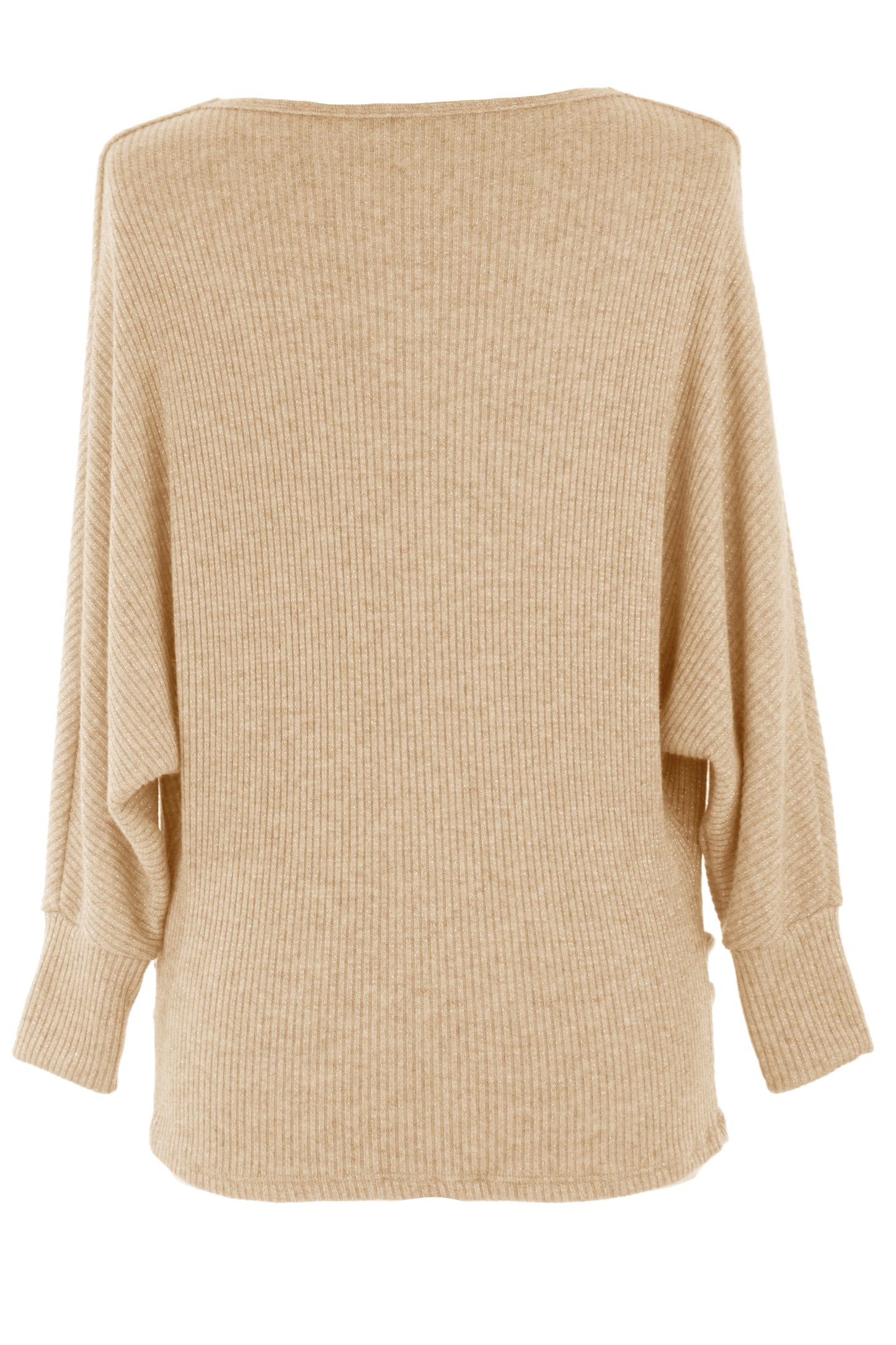 Cowl Neck Lurex Ribbed Top