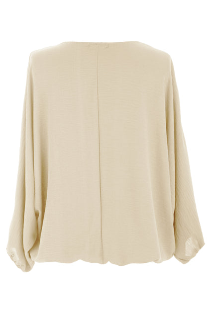 Puffball Hem Necklace Top
