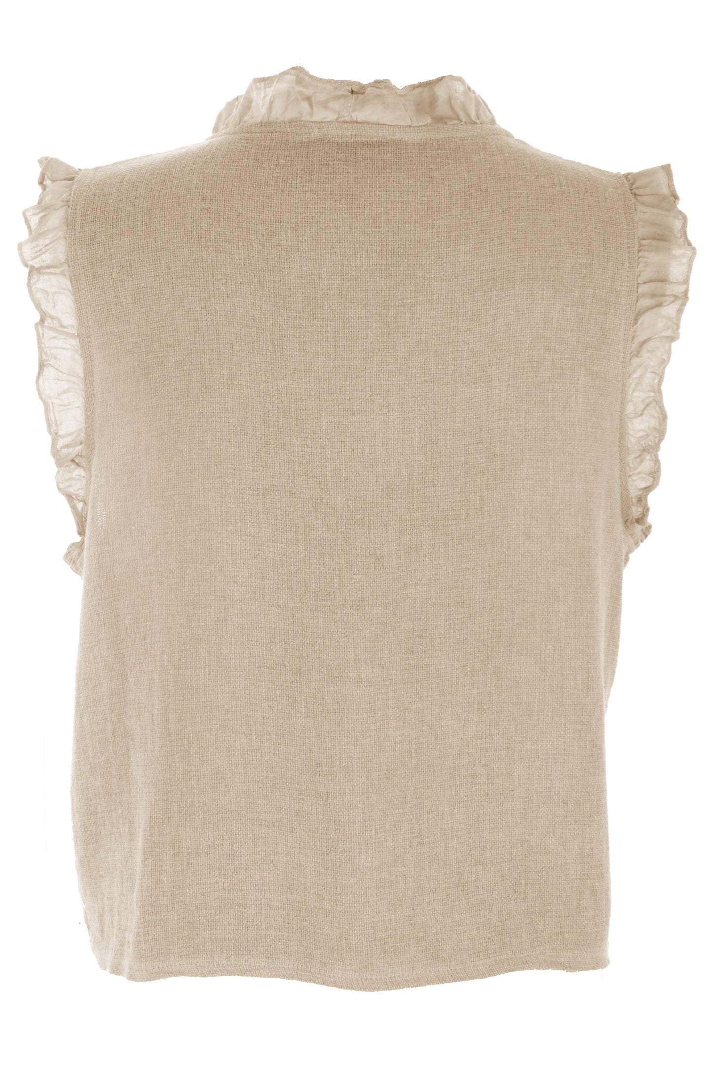 Sleeveless Frill Trim Teabag Top