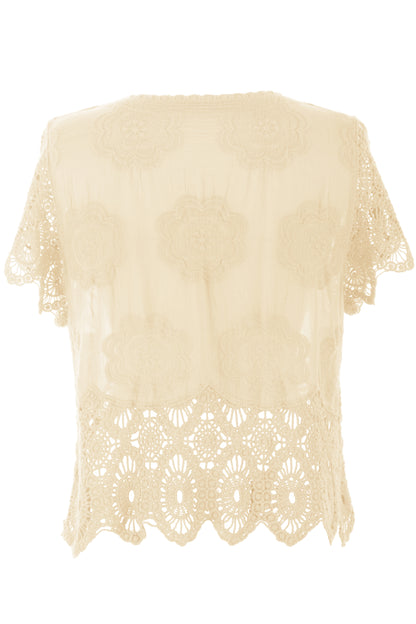 Crochet Trim Cotton Top