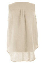 Load image into Gallery viewer, Sleeveless Button Detail Linen Top
