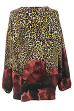 Load image into Gallery viewer, Leopard Floral Print Blouse
