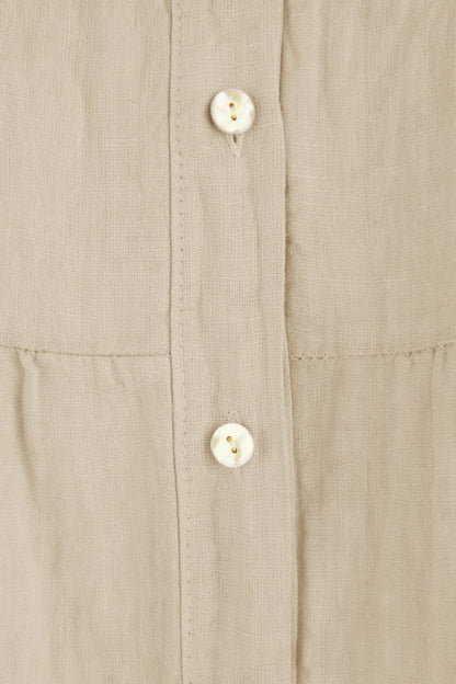 Sleeveless Tiered Linen Top