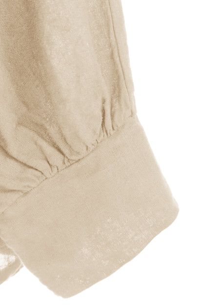 Drawstring Hem Linen Shirt