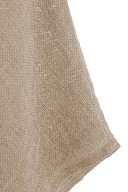V Cutout Hem Linen Hopsack Top