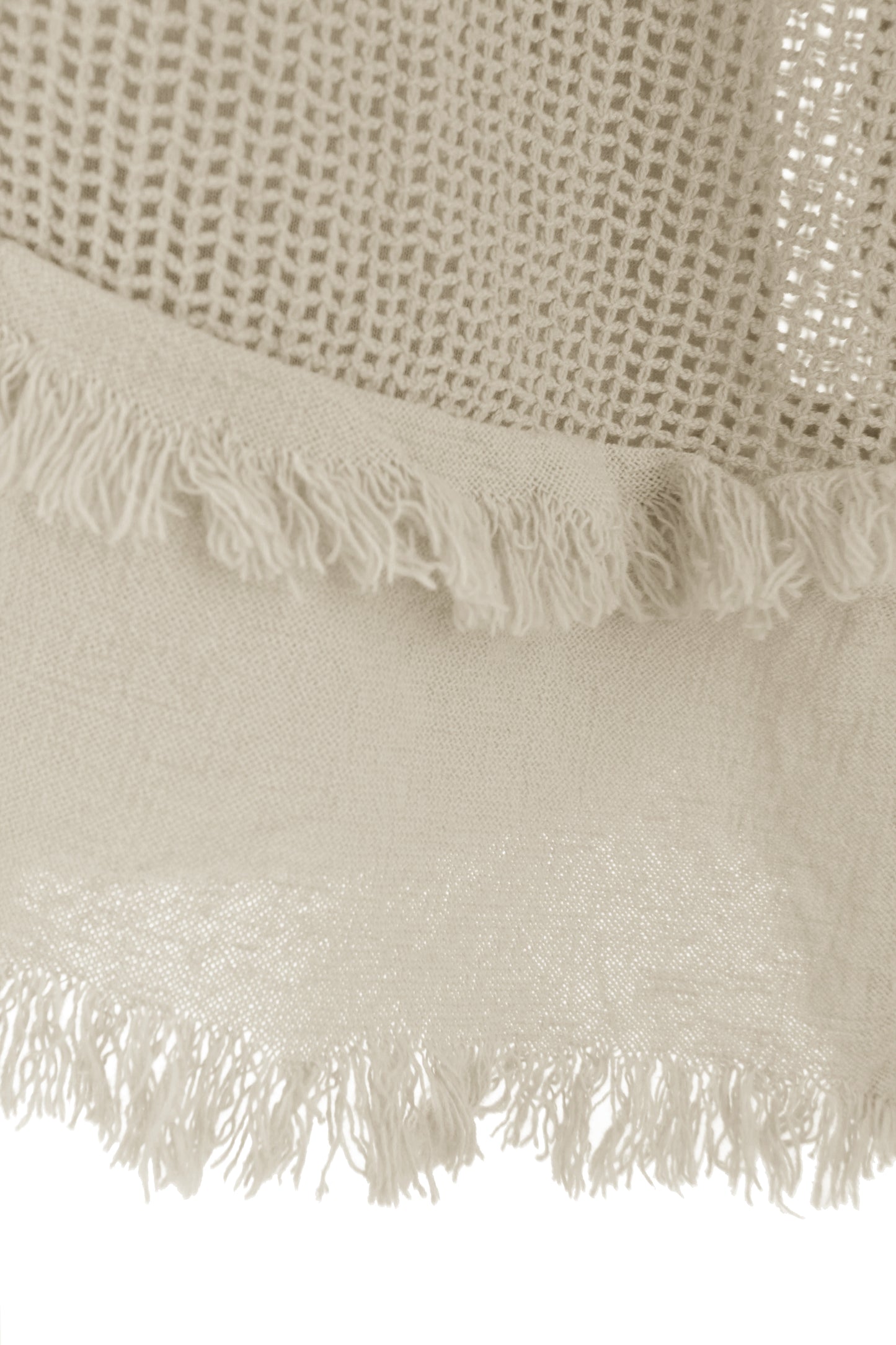 Frayed Trim Mesh Top with Vest