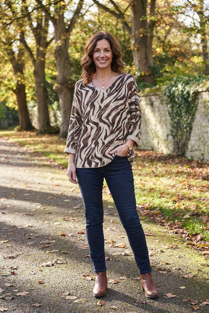 Zebra Print Lightweight Jumper