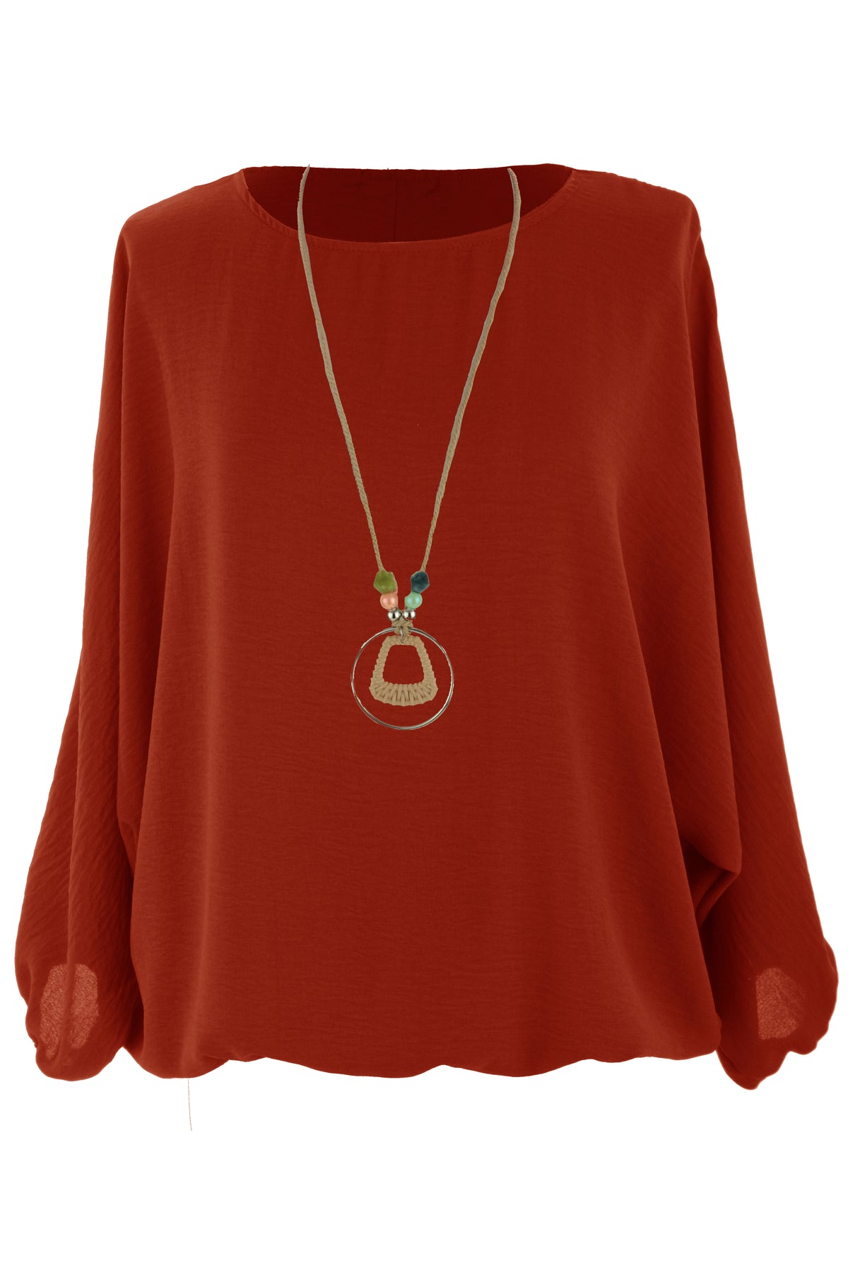Puffball Hem Necklace Top