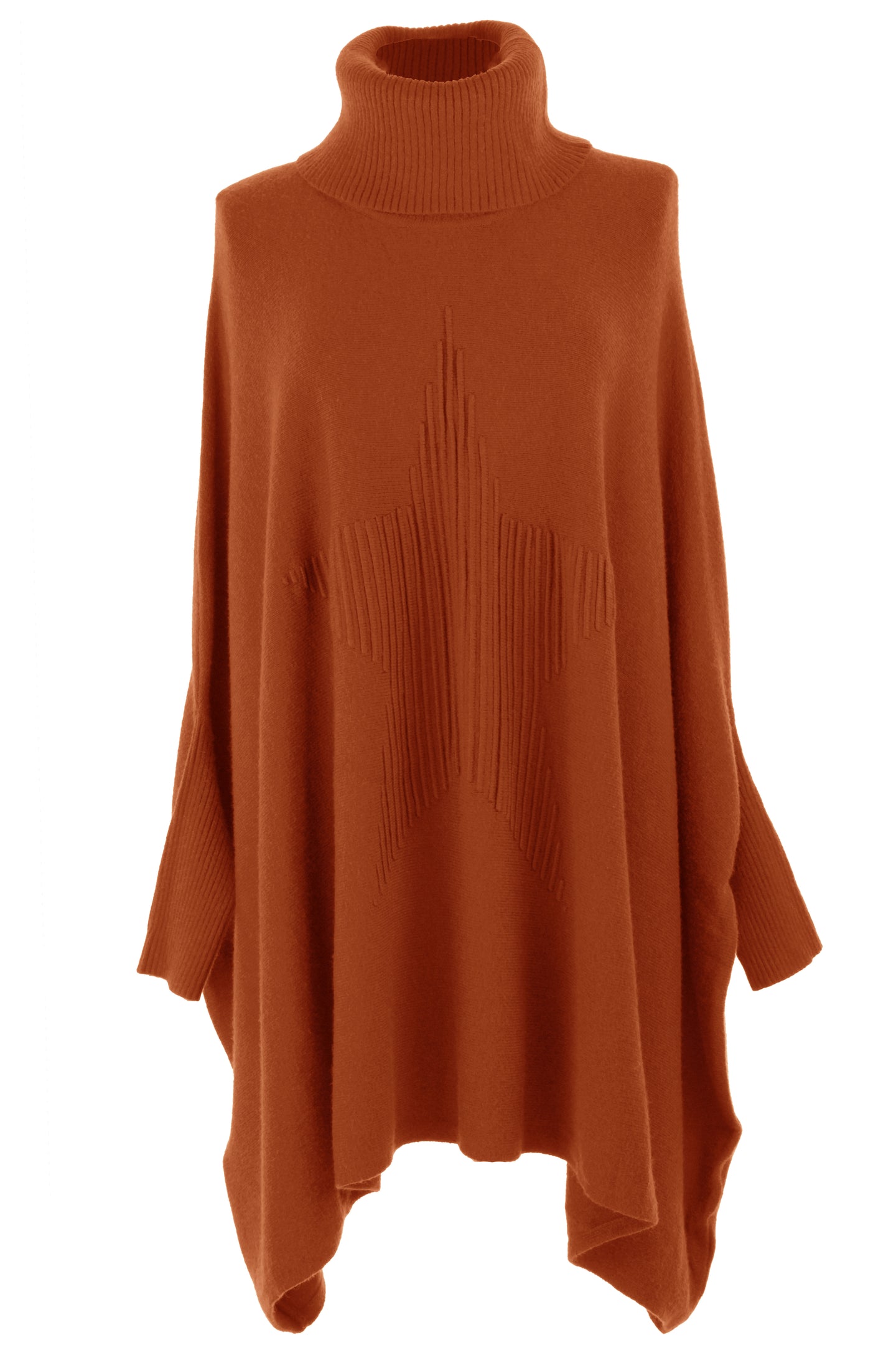 Polo Neck Ribbed Star Jumper
