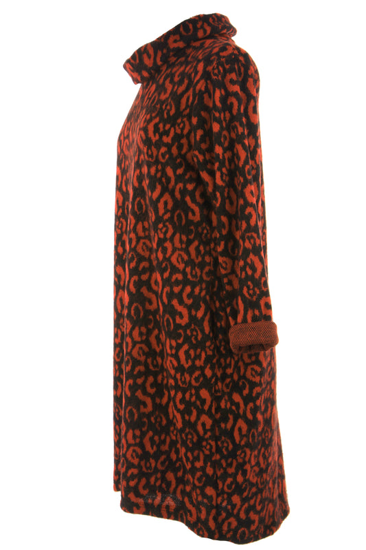 Cowl Cheetah Soft Knit Dress