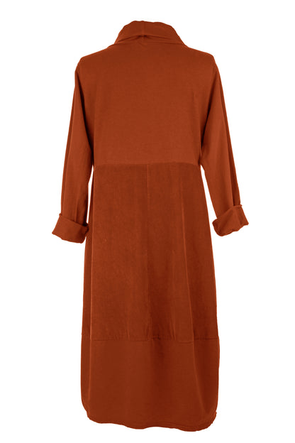 Cowl Corduroy Panel Midi