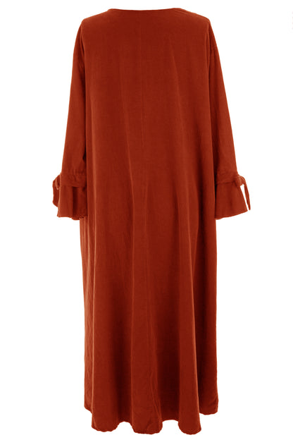 Flower Applique Corduroy Maxi