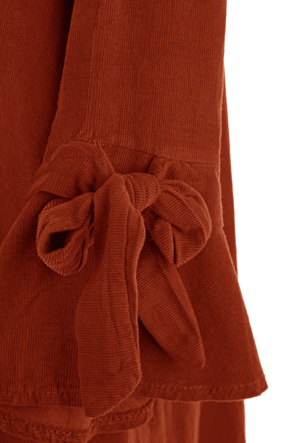 Flower Applique Corduroy Maxi