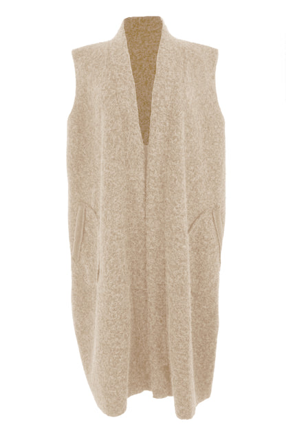 2 Pocket Textured Cocoon Gilet