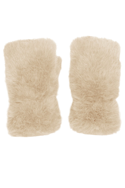 Faux Fur Fingerless  Gloves