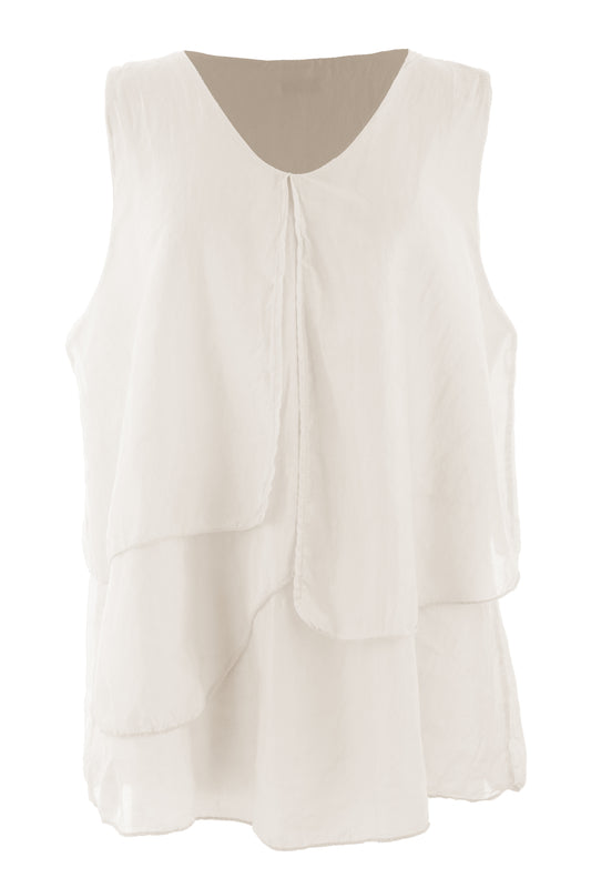 Flap Detail Silk Top