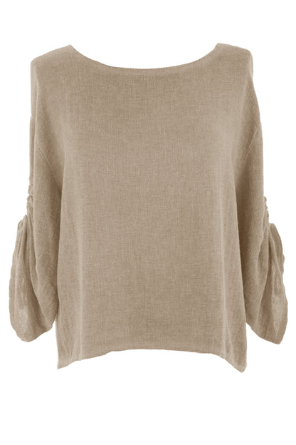 Ruched Sleeve Teabag Top