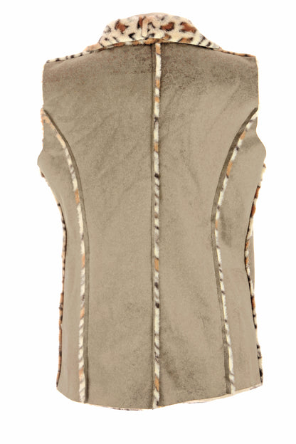 Faux Suede Leopard Gilet