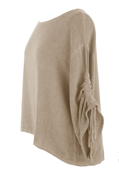 Ruched Sleeve Teabag Top