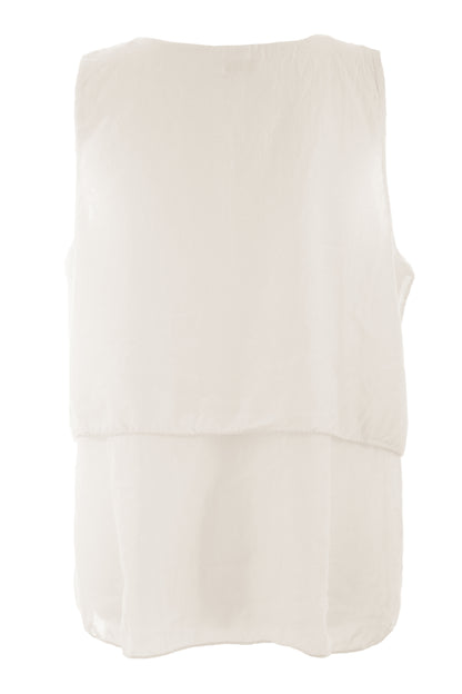 Flap Detail Silk Top