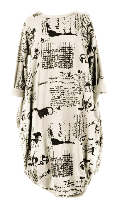 Flocking Script Midi Dress