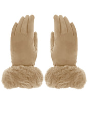 Load image into Gallery viewer, Faux Fur Cuff Suede Gloves
