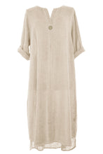 Load image into Gallery viewer, One Button Detail Linen Dress

