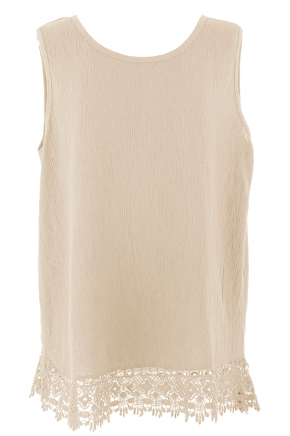 Crochet Trim Teabag Cotton Top