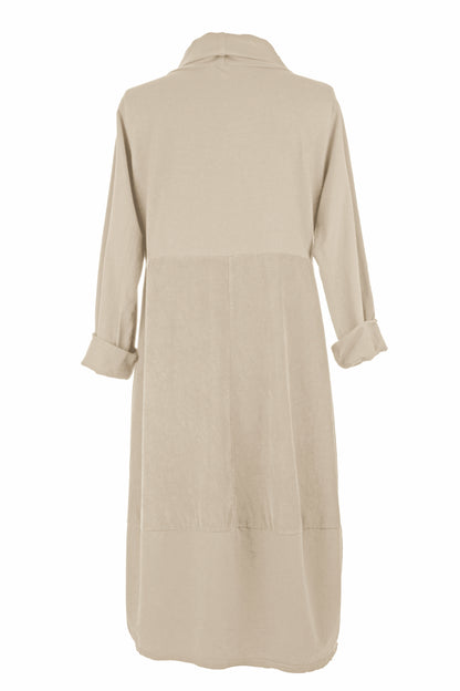 Cowl Corduroy Panel Midi