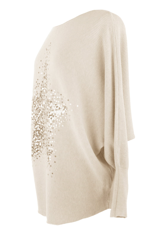 Sequin Star Ribbed Jumper