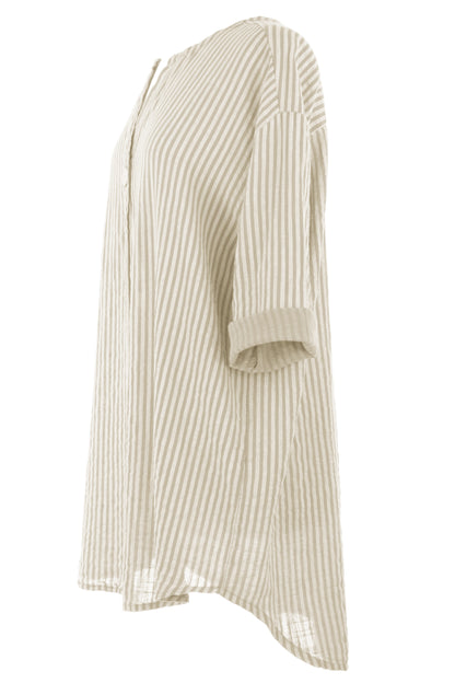 Stripe Button Detail Top