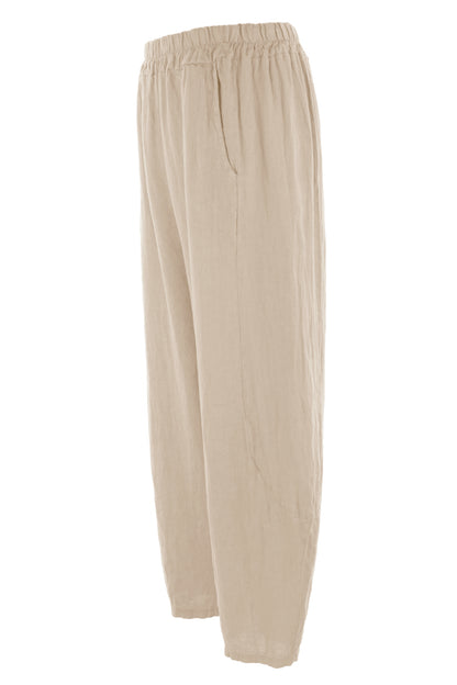 2 Pocket Barrel Leg Linen Trouser