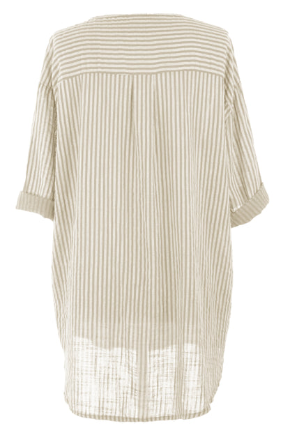 Stripe Button Detail Top