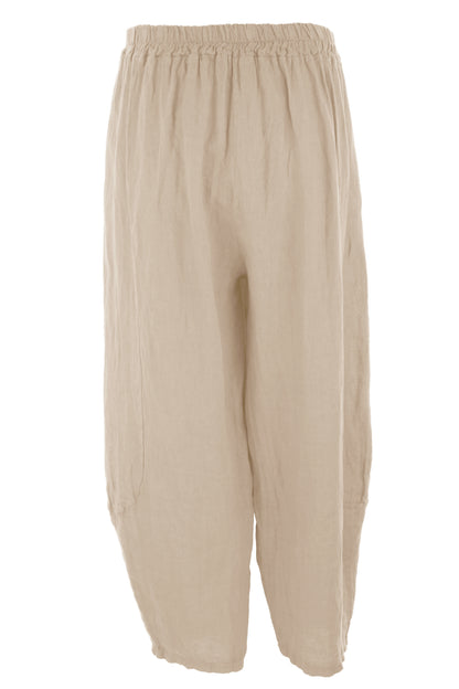 2 Pocket Barrel Leg Linen Trouser