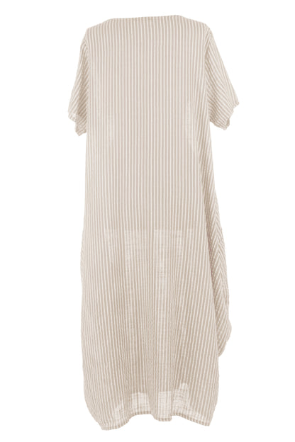 Stripe 2 Pocket Tulip Midi