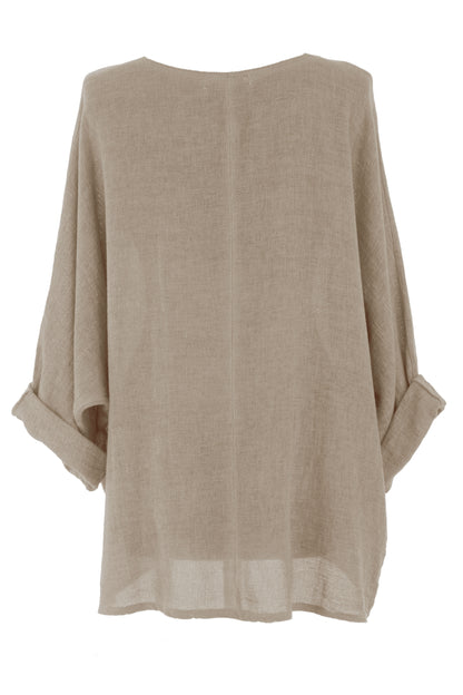 One Button Linen Cardigan