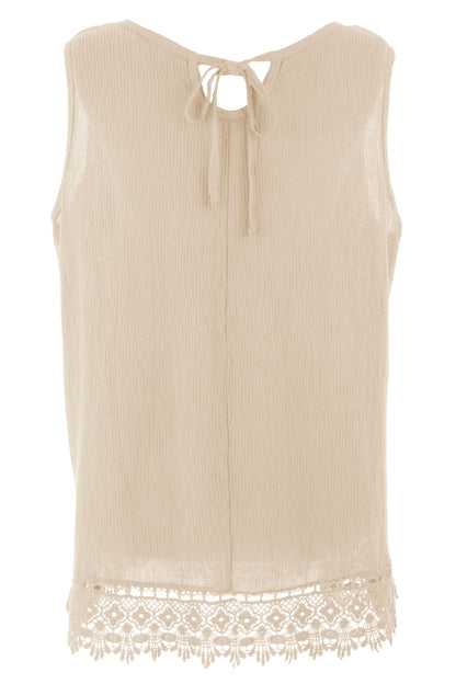 Crochet Trim Teabag Cotton Top